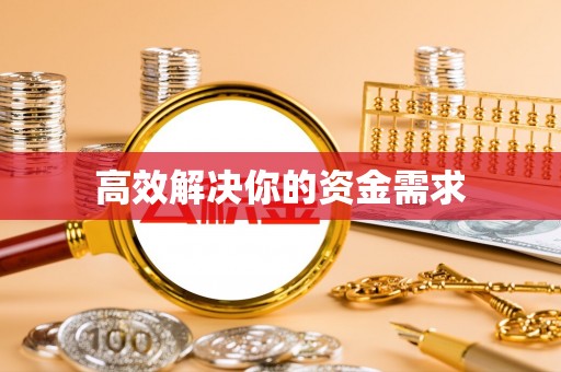 河源高效解决你的资金需求