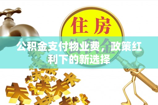 河源公积金支付物业费，政策红利下的新选择