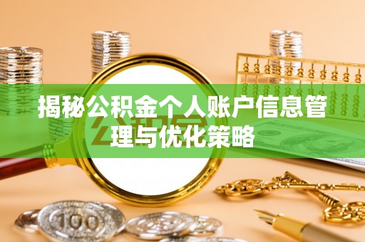 河源揭秘公积金个人账户信息管理与优化策略