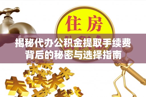 河源揭秘代办公积金提取手续费背后的秘密与选择指南