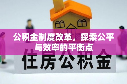 河源公积金制度改革，探索公平与效率的平衡点