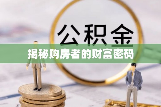 河源揭秘购房者的财富密码