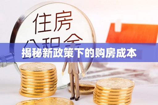 河源揭秘新政策下的购房成本