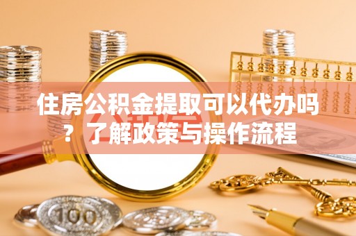 河源住房公积金提取可以代办吗？了解政策与操作流程