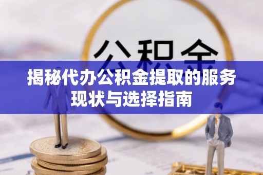 河源揭秘代办公积金提取的服务现状与选择指南