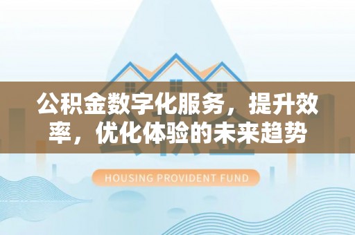 河源公积金数字化服务，提升效率，优化体验的未来趋势
