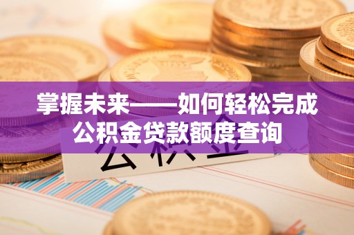 河源掌握未来——如何轻松完成公积金贷款额度查询