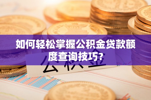 河源如何轻松掌握公积金贷款额度查询技巧？