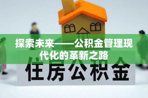 河源探索未来——公积金管理现代化的革新之路