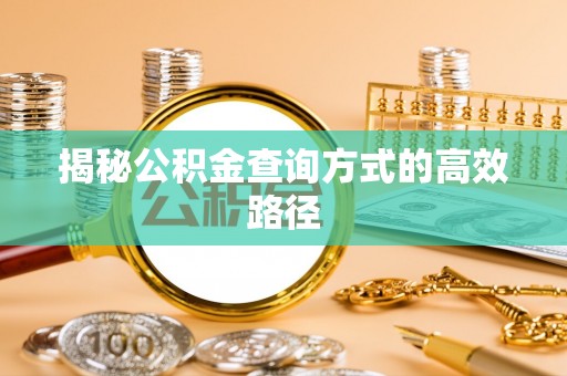 河源揭秘公积金查询方式的高效路径